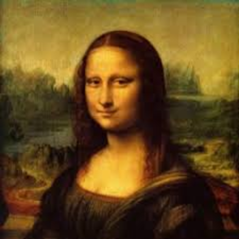 Leanardo da Vinci paints the Mona Lisa