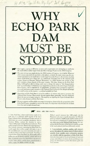 Anti-Echo Park Dam Brochure