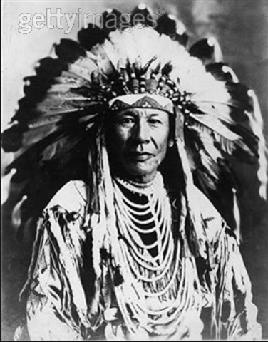 Lewis meets the Blackfeet Native Americans. When the Blackfeet try to steel a horse, a fight ensued. Two Blackfeet Native Americans are killed. This is Lewis' first Native American fight.