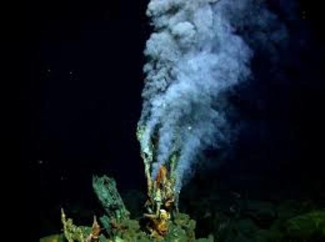 Deep Sea Hydrothermal Vents and associated life around them are discovered