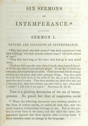 Lyman Beecher Delivered His "Six Sermons on Intemperance"