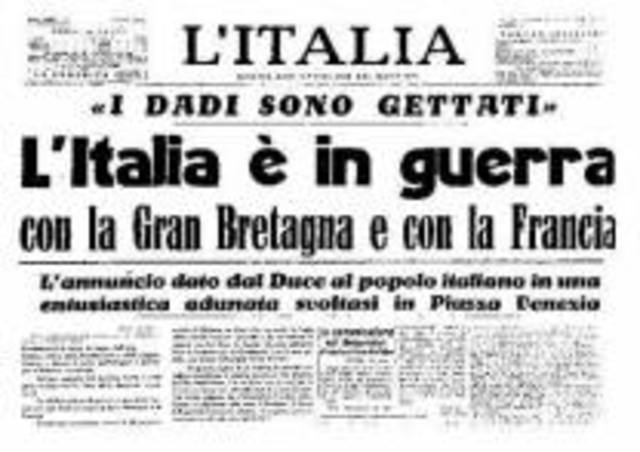 l'italia dichiara guerra