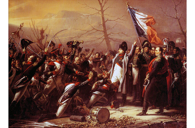 Escapa de Elba, regresa a Francia y toma el poder. Las naciones europeas consiguen vencerle en Waterloo. Es deportado a la isla africana de Santa Elena.