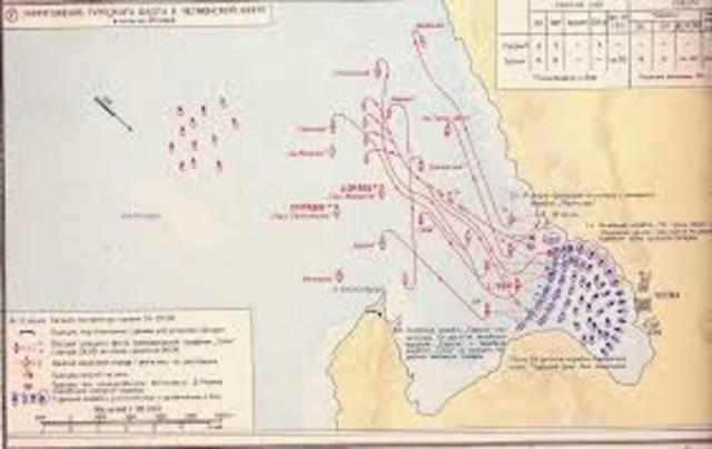 Разгром турецкого флота в Чесменской бухте.