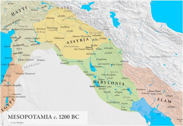 mapa de mesopotamia