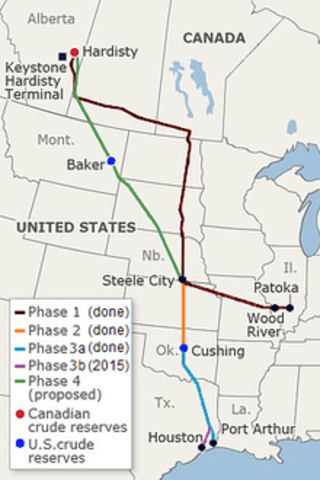 First Keystone Pipeline route