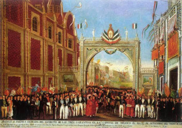Firma del acta de independencia de México.