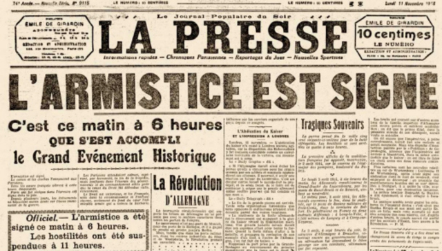 L'Armistice -Fin de la première guerre mondiale