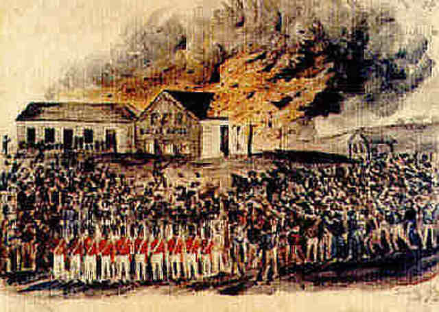 Bentley's Eureka Hotel is burned down