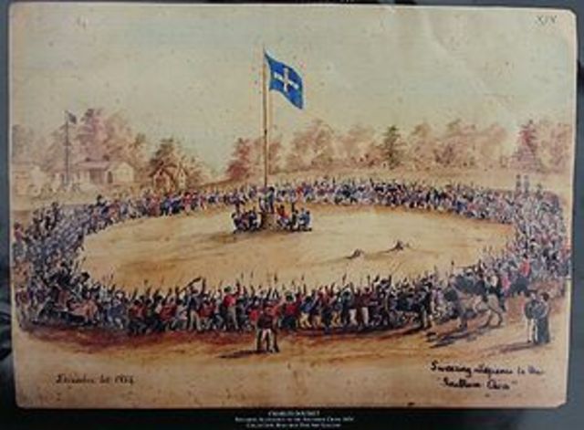 miners swear oath under the flag of the Southern Cross