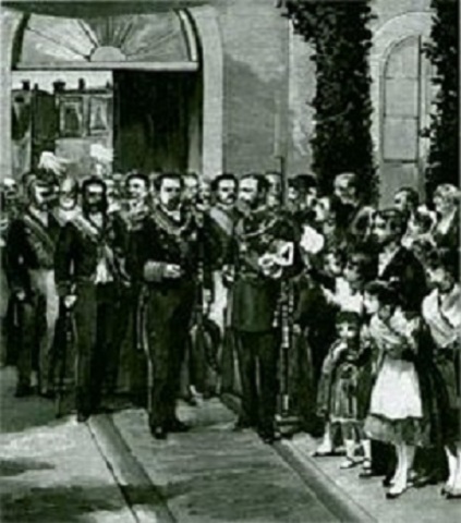 Inauguración de la linea ferroviaria Madrid-Lisboa