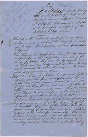 Ballarat Reform League formed