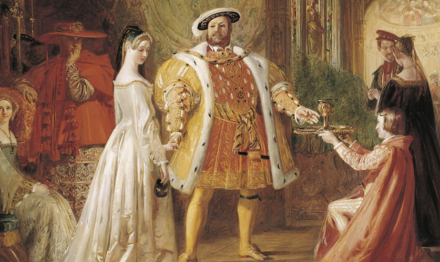 King Henry VIII leaves church