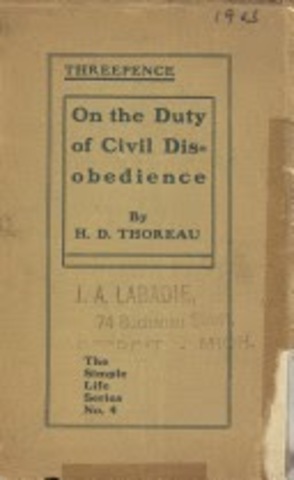 Civil Disobedience Thoreau