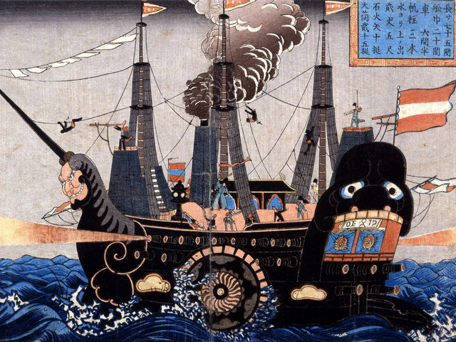 Commodore Matthew Perry Entered Tokyo Harbor Opening Japan to the U.S.