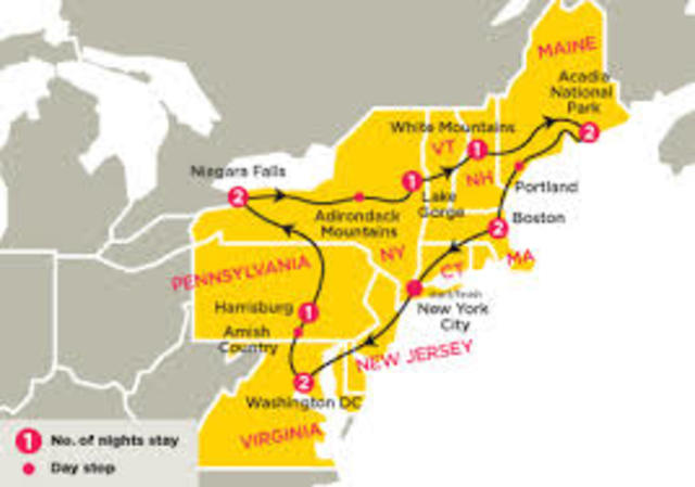 The east coast of the USA