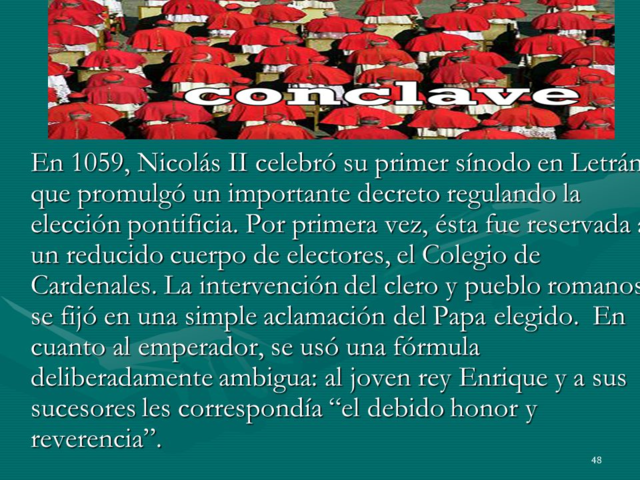 Decreto sobre la elección del papa por los cardenales