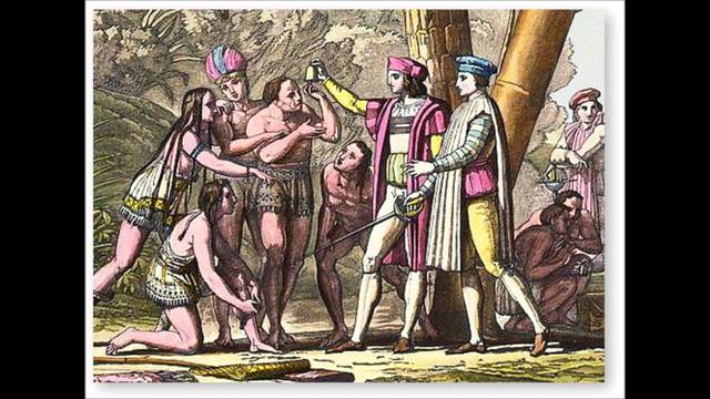 Columbus arrived at the Caribbean island