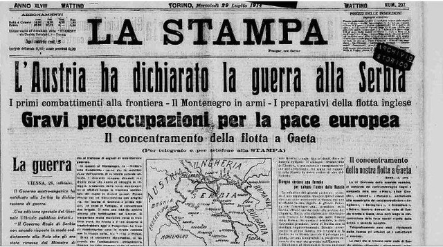 Dichiarazione di guerra da parte dell'Austria alla Serbia