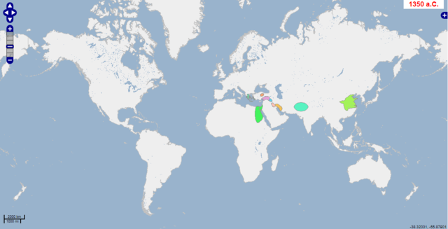 Map in the year 1350 BC