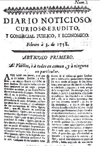 Primer periódico en España