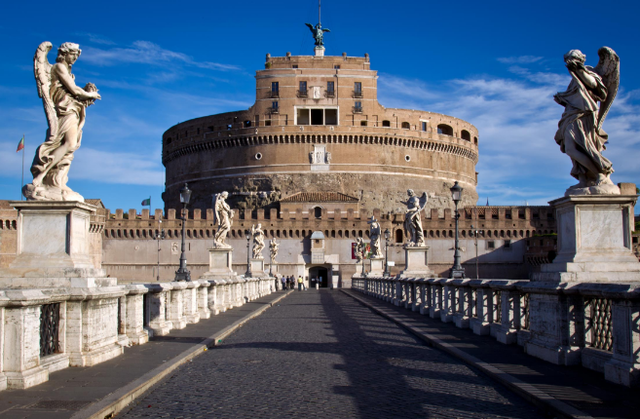 In Rome The Castel Sant'Angelo is built in 139 AD