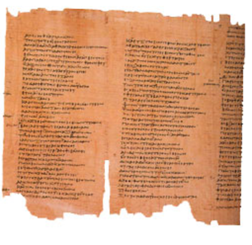 In 2400 BCE, Eqyptians used Papyrus Scrolls to write on.