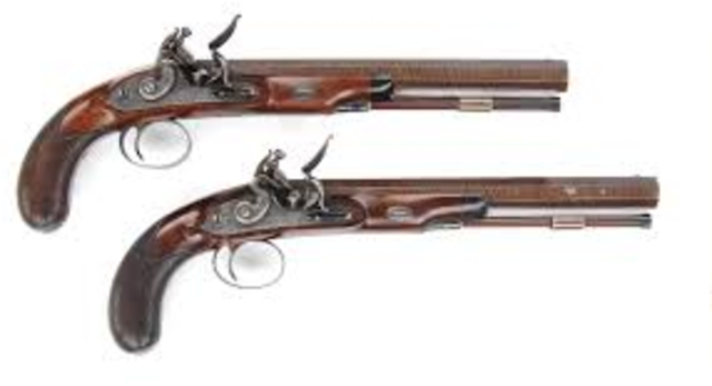 In 1364 The flintlock pistol was created