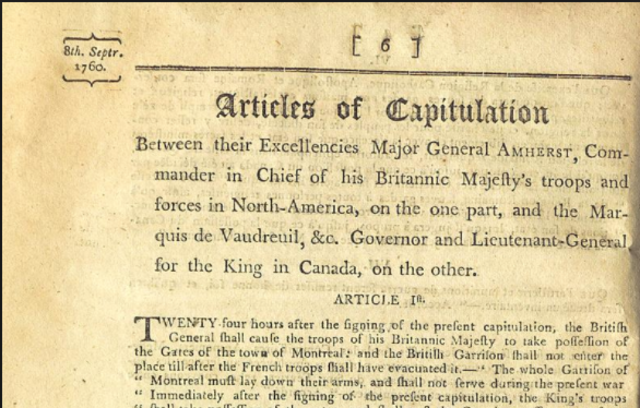 7 Years war and the Articles of capitulation