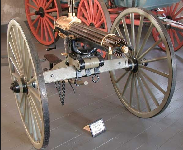 Gatling gun patented in 1862 AD