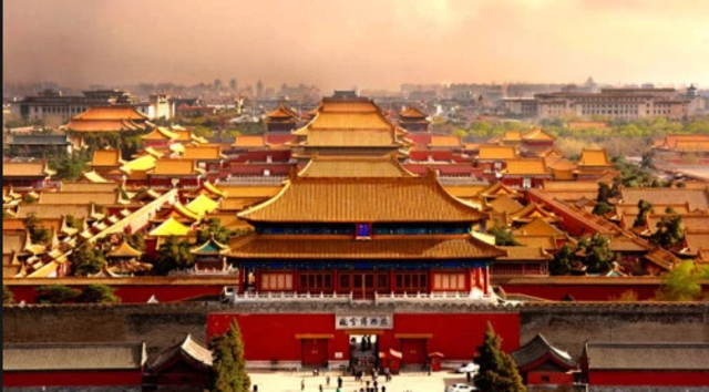 Circa 1400 CE the Forbidden city was built using huge open halls.