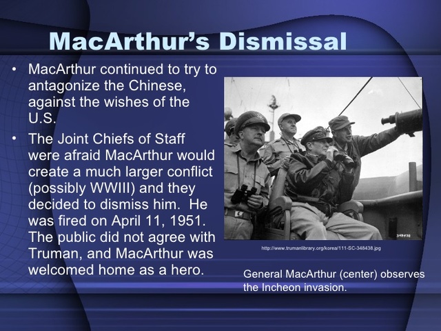 Dismissal of MacArthur