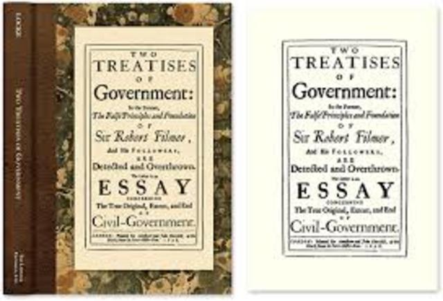 Locke publishes Two Treatises on Government.