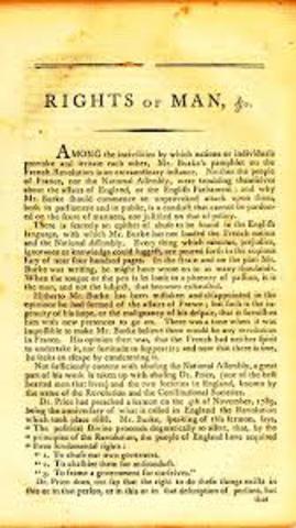 Thomas Paine's Rights of Man was written.