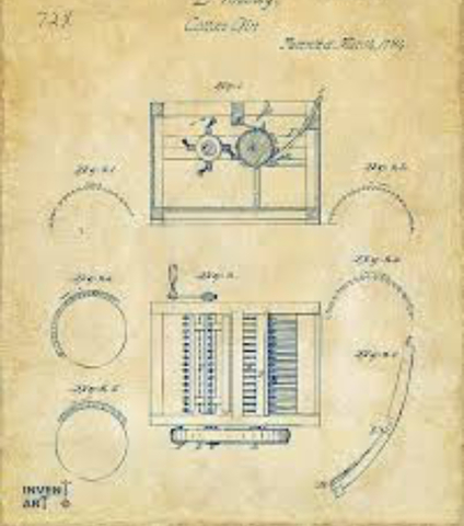 Eli Whitney patents cotton gin