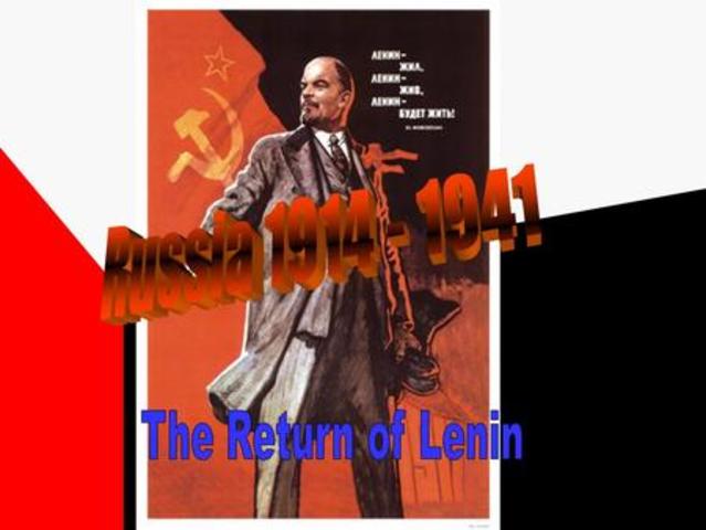 Lenin returns from exile and arrives in Petrograd via a sealed train