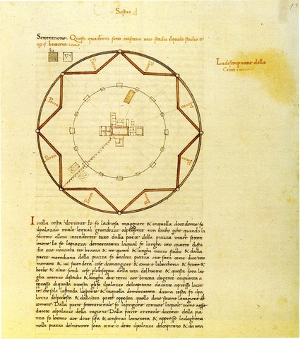 Filarete, Sforzinda, pianta