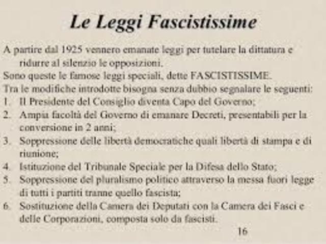 Pubblicate leggi "Fascistissime"