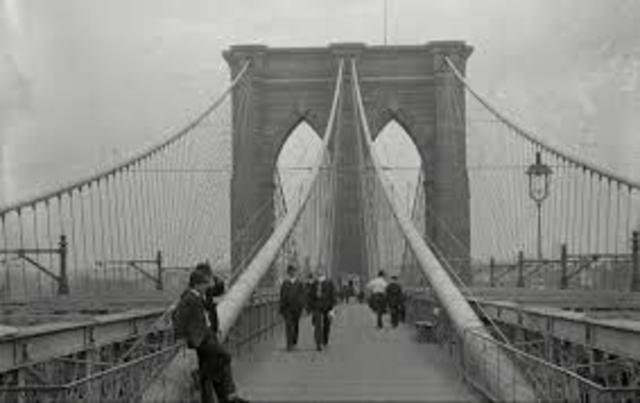 The Brooklyn Bridge opens