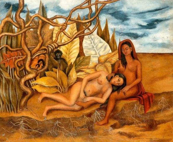 Dos desnudos en un bosque