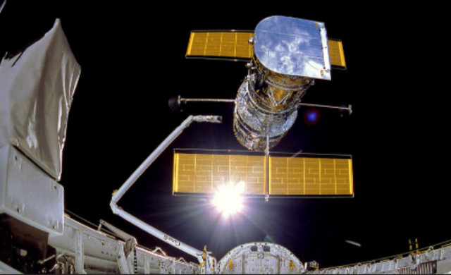 Hubble Space Telescope deployed by Discovery