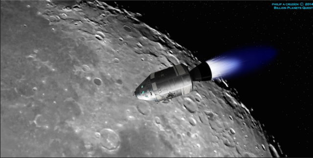 Apollo 8 orbits the moon
