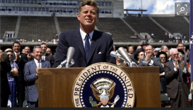 Kennedy challenges America: within a decade man on the moon