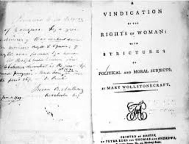 Mary Wollstonecraft publica "Vindicación de los Derechos de la Mujer"