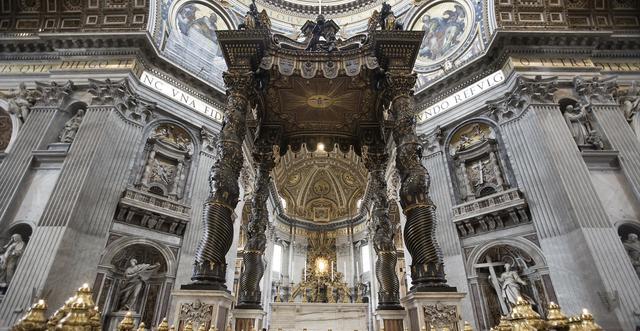 Baldacchino di S. Pietro, Bernini e Borromini, 1623-1634