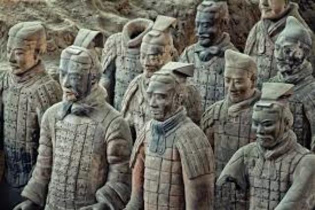 Terra Cotta Army is buried with Emperor Qin