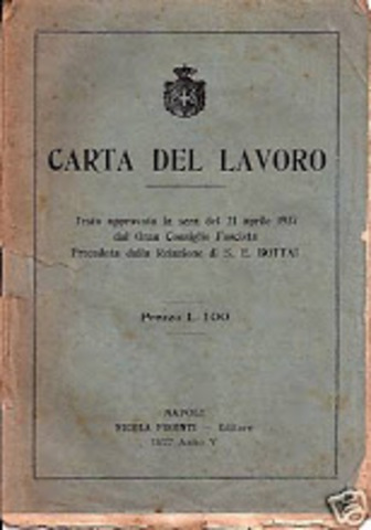 Emanata la carta del lavoro