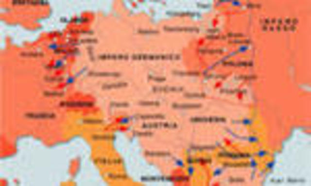 Les principaux fronts de la guerre