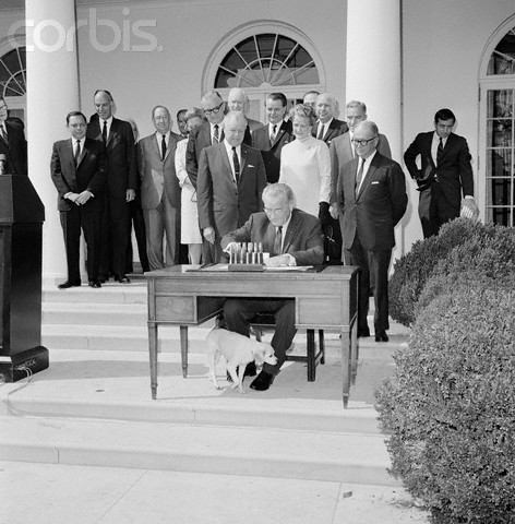 president johnson signs food stamp bill