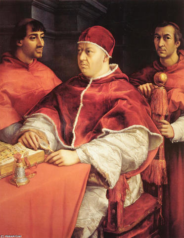 Ritratto di Leone X con due cardinali